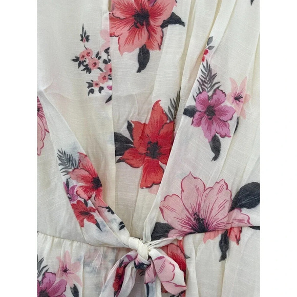 Luxology Women's 3X Floral Midi Dress Sleeveless Keyhole Tie-Waist Lined NWT - Picture 9 of 13